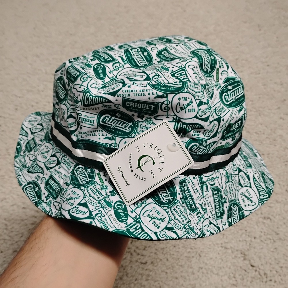 Criquet Imperial Hat Cap Mens Green Bucket 19th Hole Golf Austin Texas Beach Sun